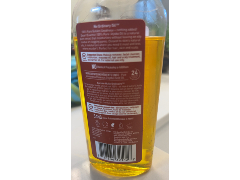 Desert Essence 100% Pure Jojoba Oil, 8 fl oz/237 mL