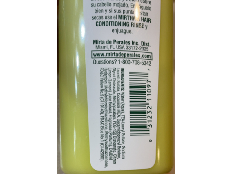 Mirta De Perales Lemon Fresh Shampoo, 16 oz