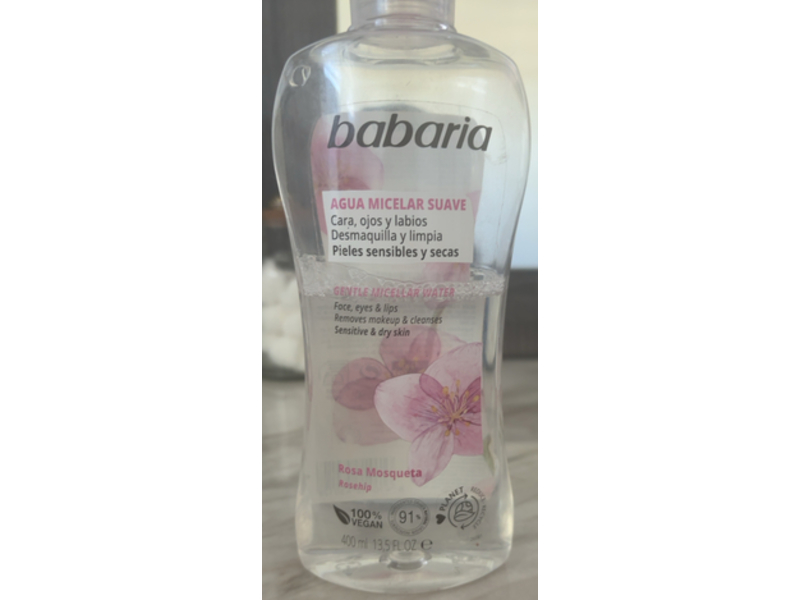 Babaria Gentle Micellar Water, Rose Mosqueta, 13.5 fl oz/400 mL