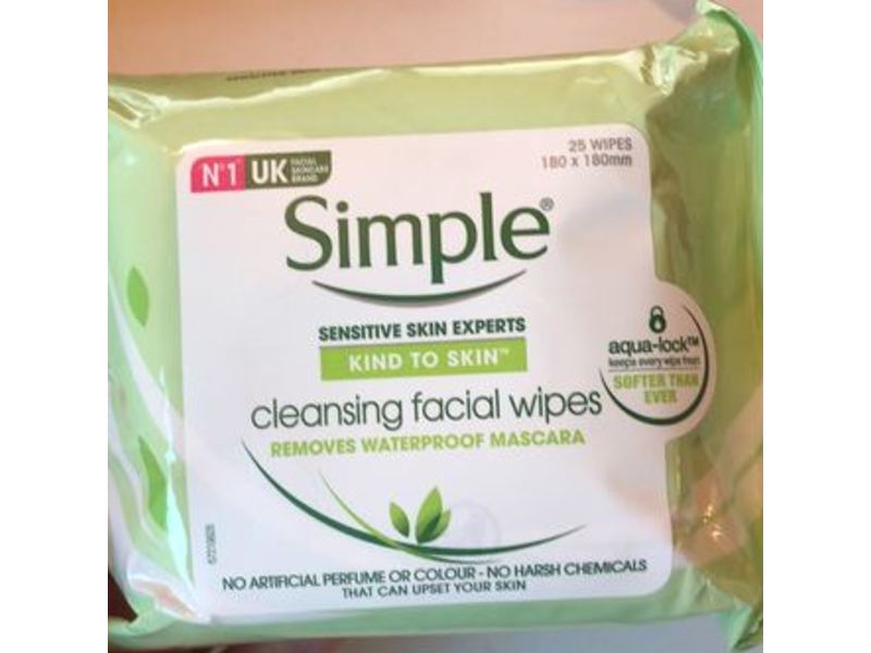 Simple Kind To Skin Cleansing Facial Wipes, 25 Count