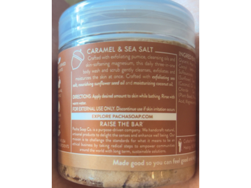 Pacha Soap Caramel & Sea Salt Whipped Soap & Scrub, 8 oz/227 g
