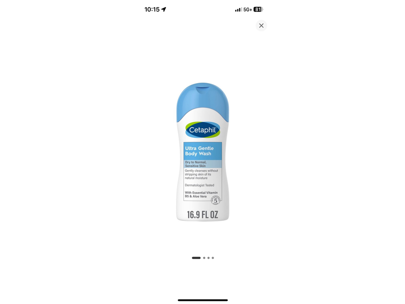 Cetaphil Ultra Gentle Body Wash, Dry to Normal, 16.9 fl oz, Pack of 3