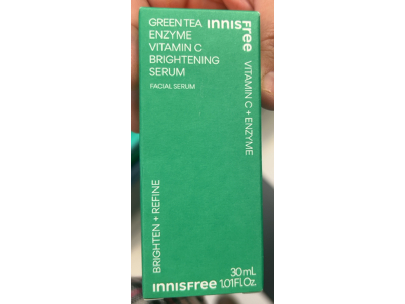 Innisfree Brightening Facial Serum, Green Tea + Enzyme & Vitamin C, 1.01 fl oz/30 mL