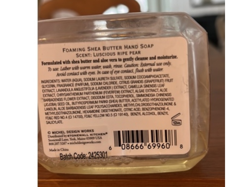 Michel Design Works Foaming Shea Butter Hand Soap, Golden Pear, 17.8 fl oz/530 mL