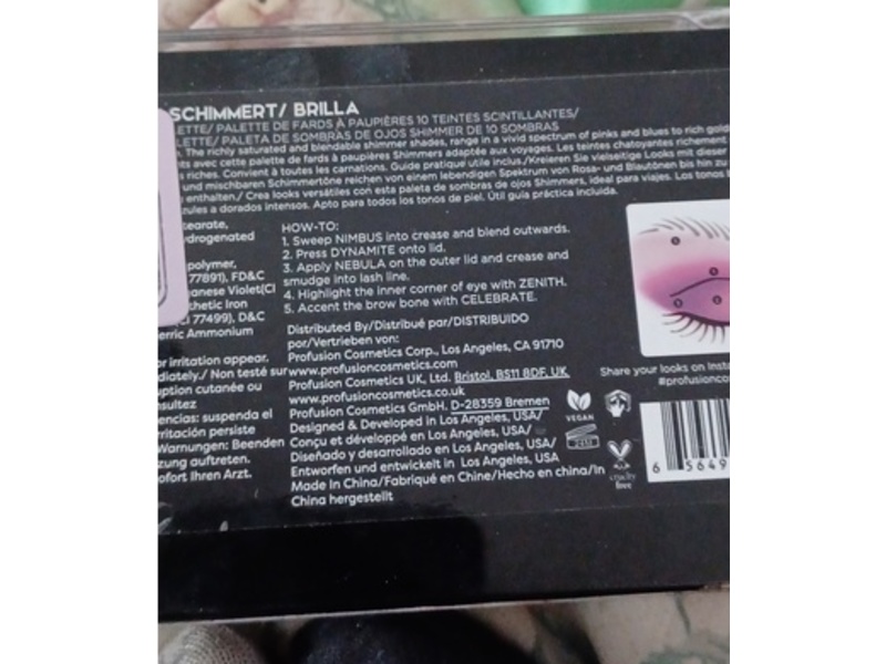 Profusion Cosmetics Shimmers Eye Shadow Palette