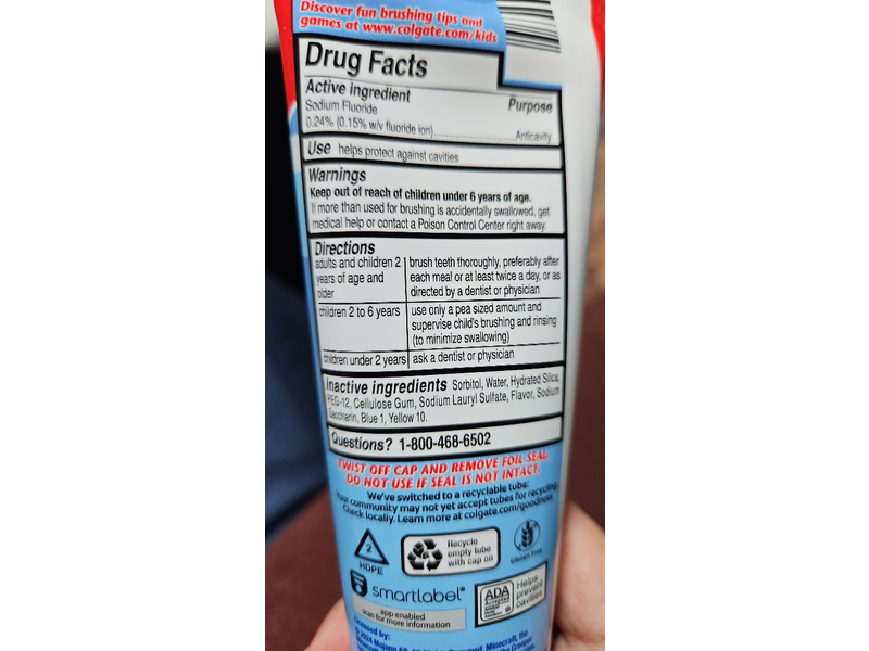 Colgate Cavity Protection Minecraft Anticavity Fluoride Toothpaste, Bubble Fruit, 4.6 oz/130 g