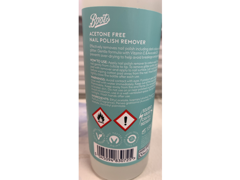 Boots Acetone Free Nail Polish Remover, 6.7 fl oz/200 mL