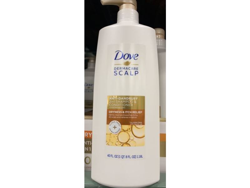 Dove Anti-Dandruff 2 In 1 Shampoo & Conditioner, Dryness & Itchy Scalp, 40 fl oz / 1.18 L