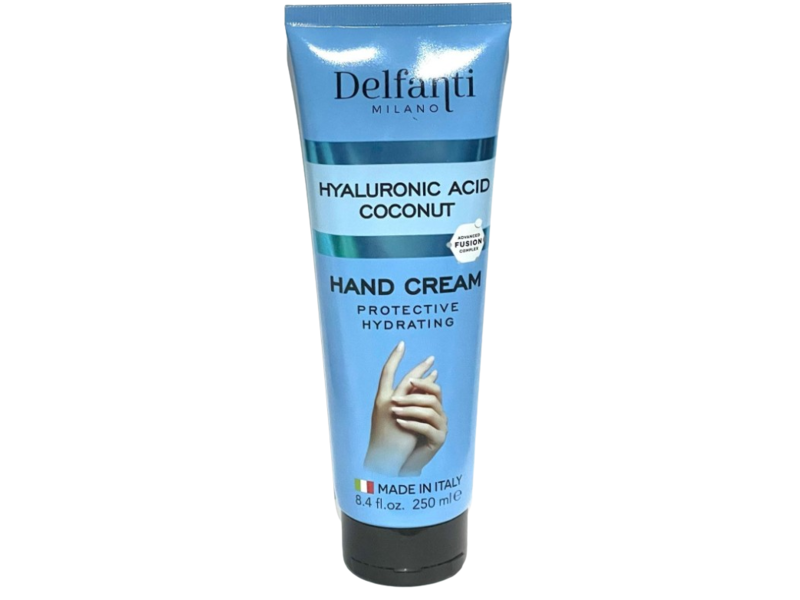 Delfanti Milano Hand Cream, Hyaluronic Acid, Coconut, 8.4 fl oz/250 mL