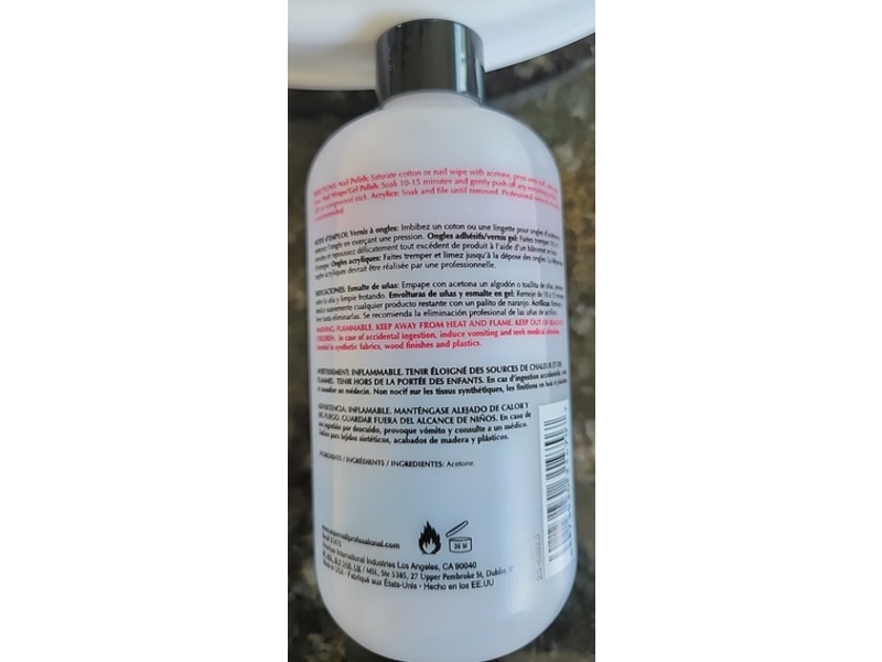 Supernail Pure Acetone Nail Polish Remover, 8 fl oz/236 mL