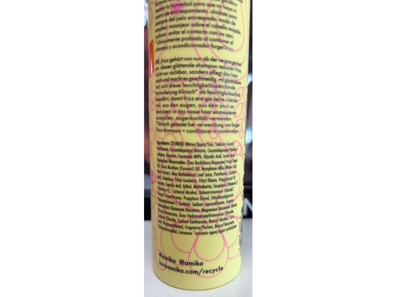 Amika Anti-Frizz Shampoo, Forget Frizz, 9.2 fl oz/275 mL