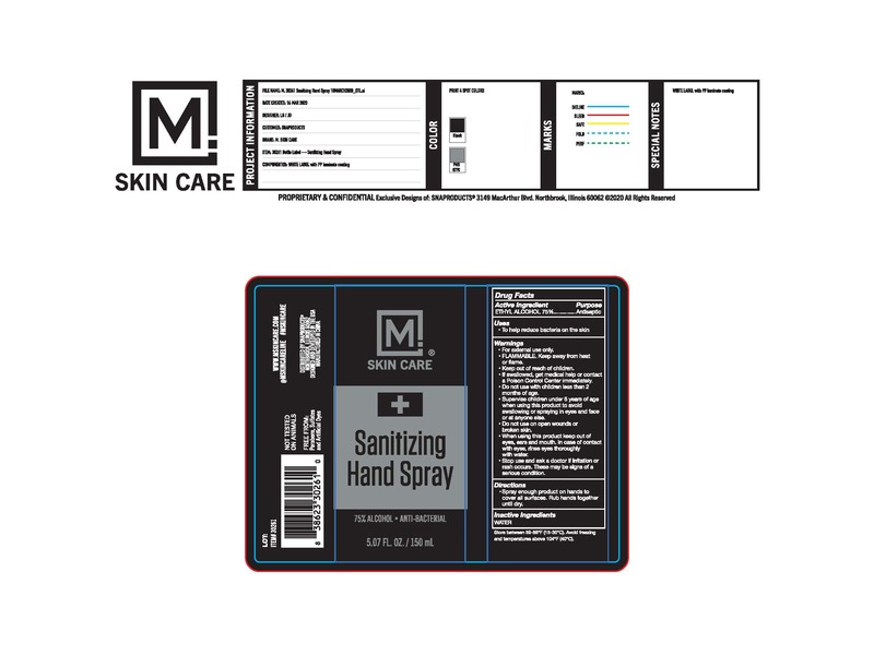 M Skincare Sanitizing Hand Spray, 5.07 fl oz/150 mL