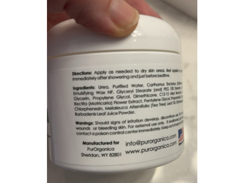 Purorganica Urea 40% Cream, Tree Oil Aloe Vera Chamomile, 4 oz/113 g, Pack Of 2