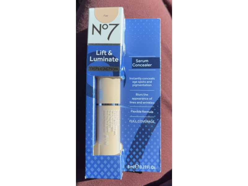 No7 Lift & Luminate Triple Action Serum Concealer, Fair, 0.27 fl oz/8 mL