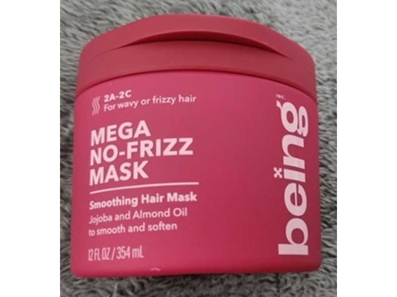 Being Mega No-Frizz Smoothing Hair Mask, Jojoba & Almond Oil, 12 fl oz/354 mL