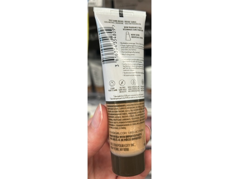 Covergirl Clean Invisible Foundation, 153, 1 fl oz/30 mL