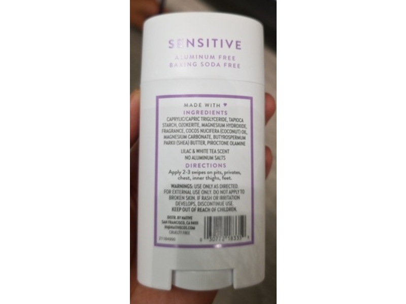 Native Whole Body Deodorant, Lilac & White Tea, 2.4 oz/68 g
