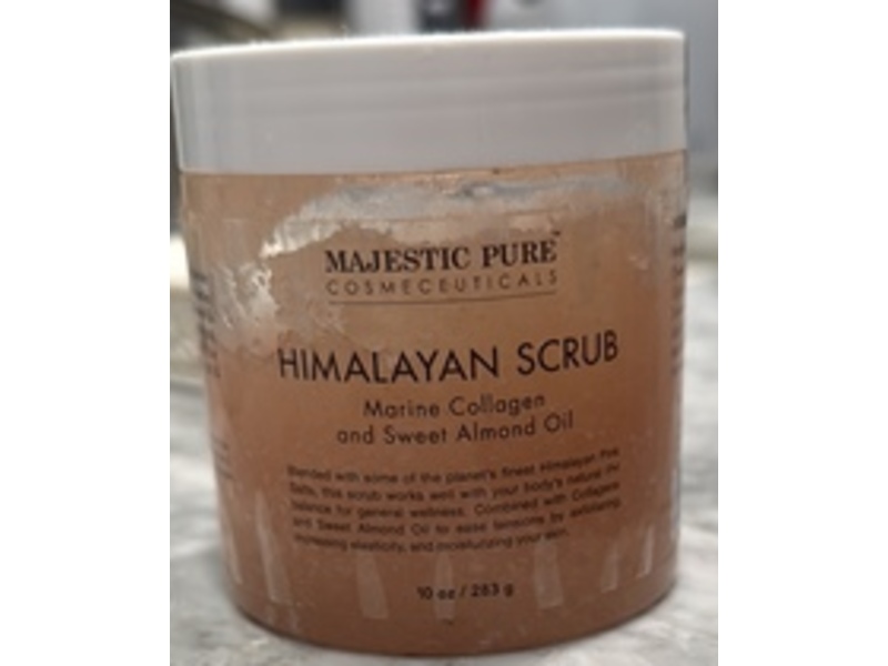 Majestic Pure Himalayan Scrub, Marine Collagen and Sweet Almond Oil, 10 oz/283 g