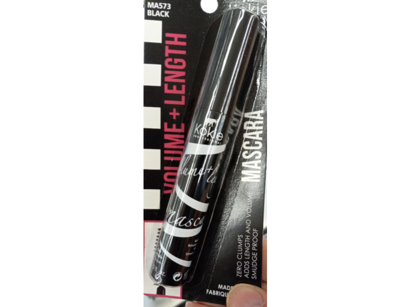 Kokie Cosmetics Volume + Length Mascara, Black, 0.32 fl oz/9 mL