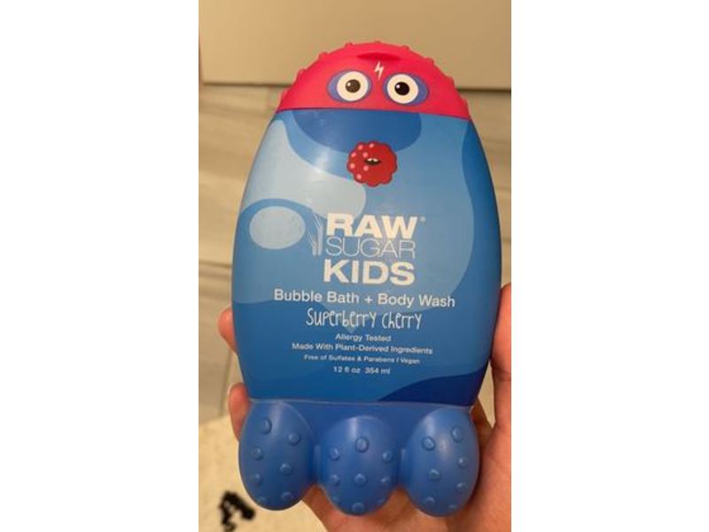 Raw Sugar Kids Bubble Bath + Body Wash, Superberry Cherry, 12 fl oz/354 mL