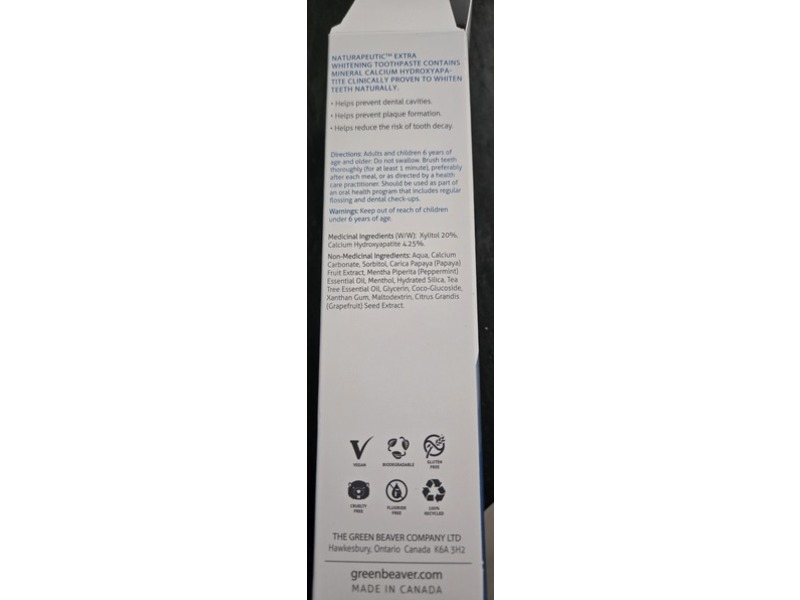 Green Beaver Extra Whitening Naturapeutic Toothpaste, Fresh Mint, 100 g, Pack Of 3