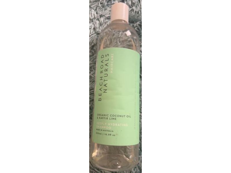 Beach Road Naturals Haircare Deeply Hydrating Shampoo, Organic Coconut Oil & Kaffir Lime, 16.9 fl oz/500 mL