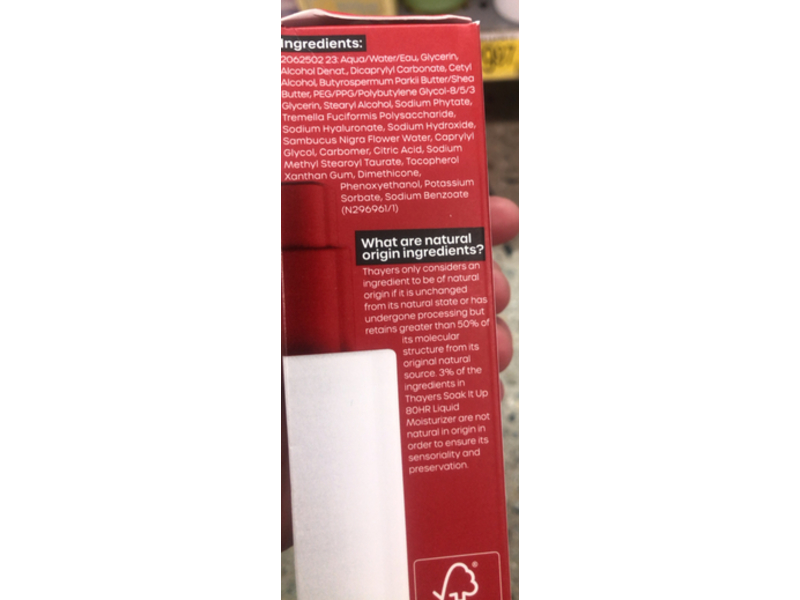 Thayers Soak It Up 80 HR Liquid Moisturizer, 2.5 fl oz/75 mL