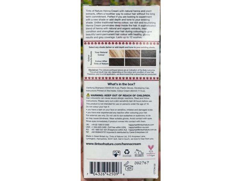 Tints Of Nature Henna Cream, Dark Brown, 2.46 fl oz/70 mL