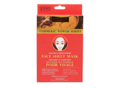 Danielle Healing & Brightening Tumeric Power Series Face Sheet Mask, 0.88 oz/25 g (5 Count)