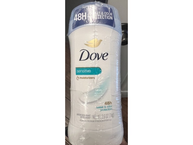 Dove 48H Sweat & Odor Protection Antiperspirant Deodorant, Sensitive, 2.6 oz/74 g, Pack Of 6