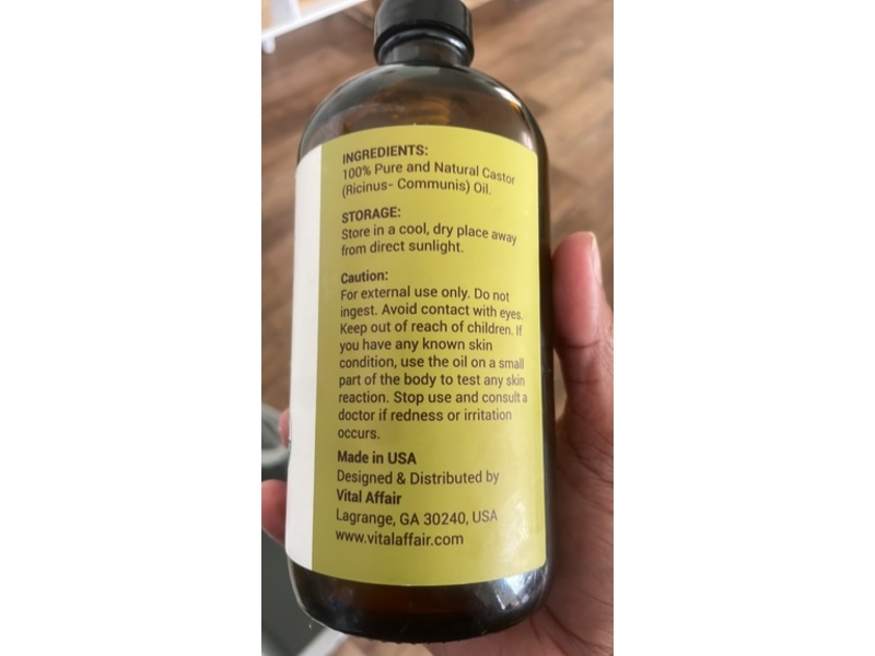 Vital Affair Organic Castor Oil, 16 fl oz/473 mL