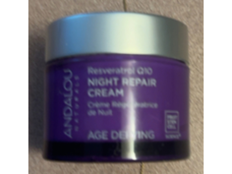 Andalou Naturals Age Defying Resveratrol Q10 Night Repair Cream, 1.7 oz/50 g
