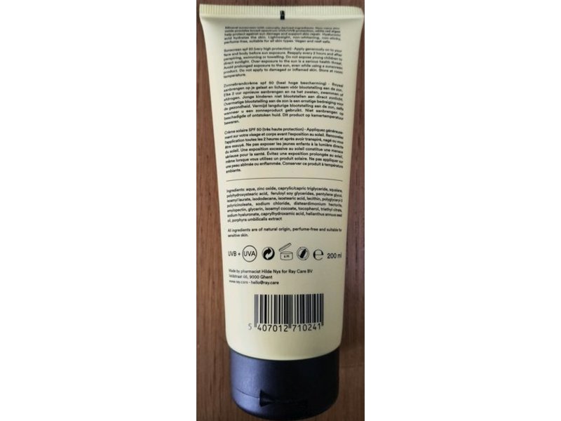 Ray Face & Body Sunscreen, SPF 50, 200 mL.