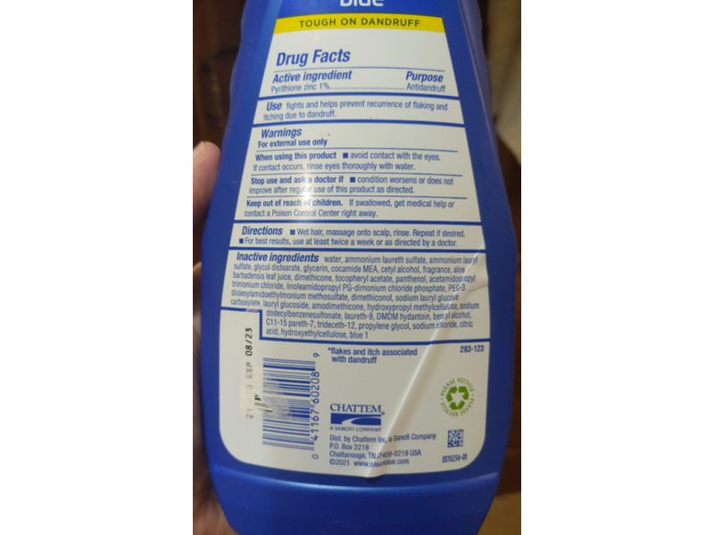 Selsun Blue Antidandruff Shampoo, Itchy Dry Scalp, 21 fl oz/621 mL