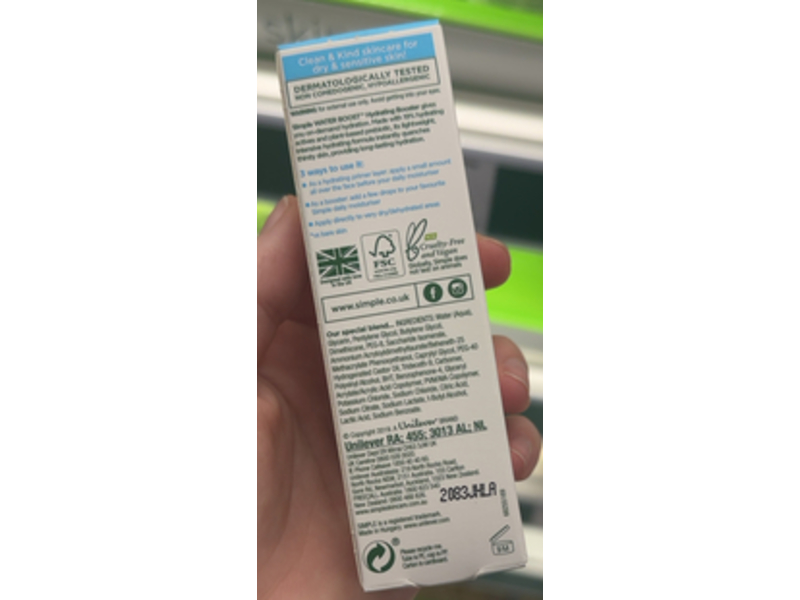 Simple Water Hydrating Booster, 25 mL