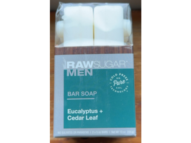 Raw Sugar Bar Soap, Eucalyptus + Cedar Leaf, 10 oz/284 g,