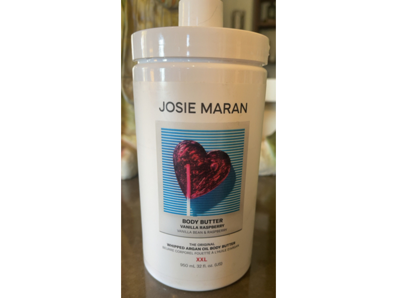Josie Maran Body Butter, Vanilla Raspberry, 32 fl oz/950 mL