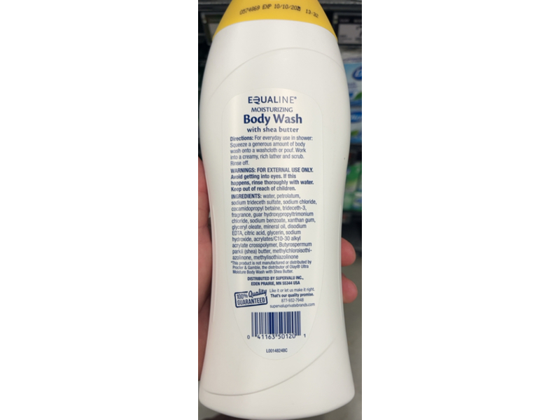 Equaline Moisturizing Body Wash, Shea Butter, 22 fl oz/650 mL