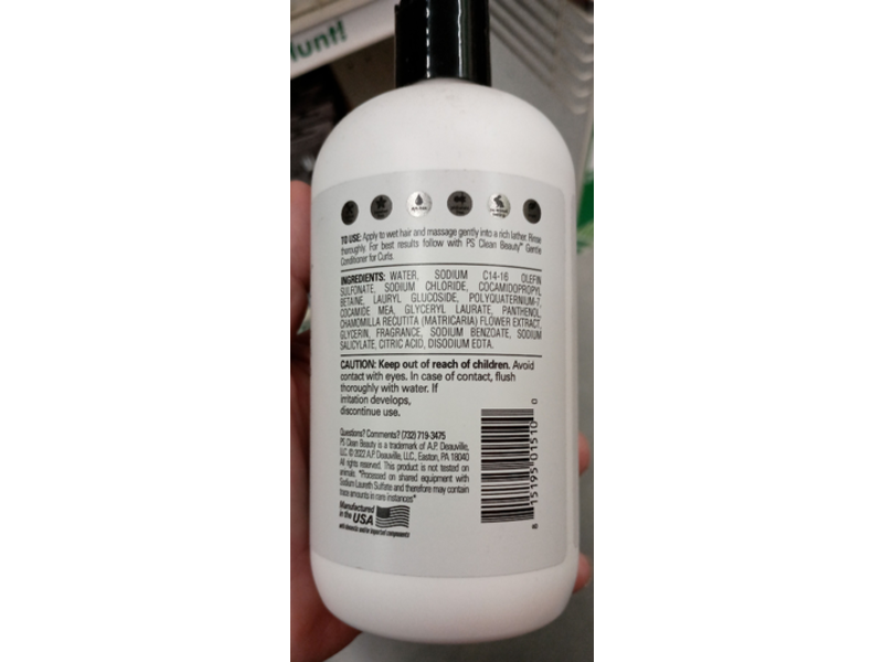 PS Clean Beauty Gentle Shampoo, 12 fl oz/335 mL