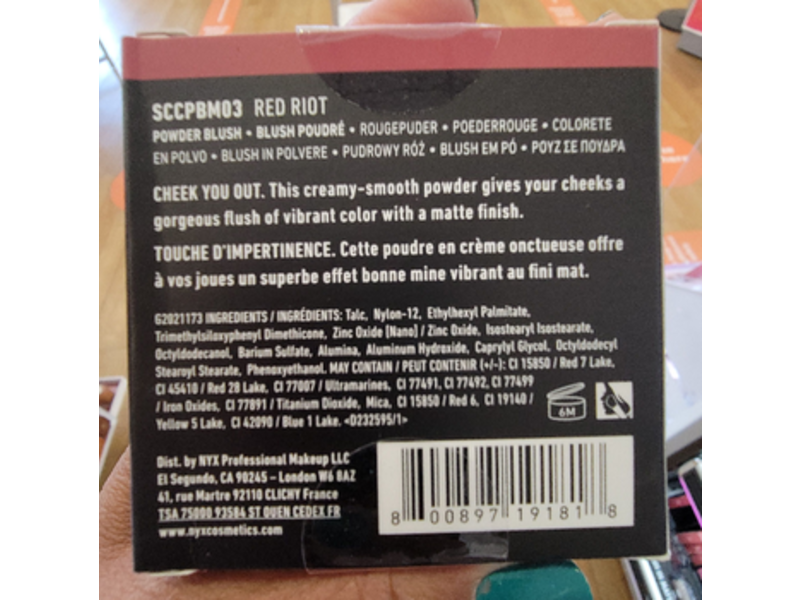 Nyx Professinal Makeup Sweet Cheeks Matte Creamy Powder Blush, Red Riot, 0.17 oz/5 g