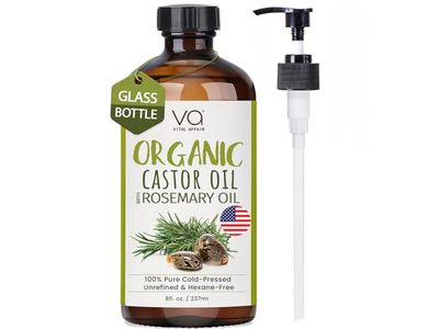 Vital Affair Organic Castor Oil, Rosemary Oil, 8 fl oz/240 mL