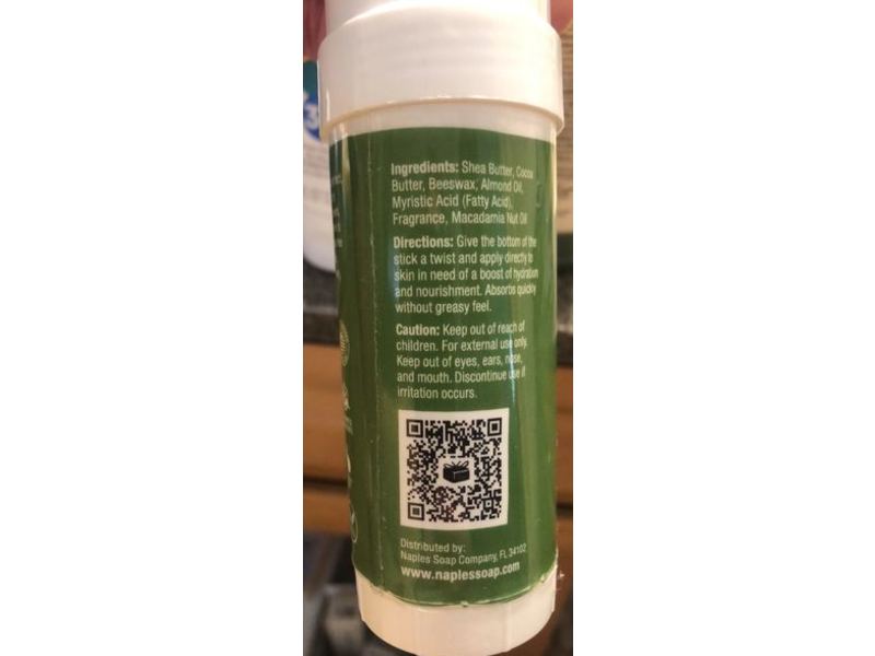 Naples Soap Company Moisturizer Stick, Coconut Water, 2.5 oz/71 g