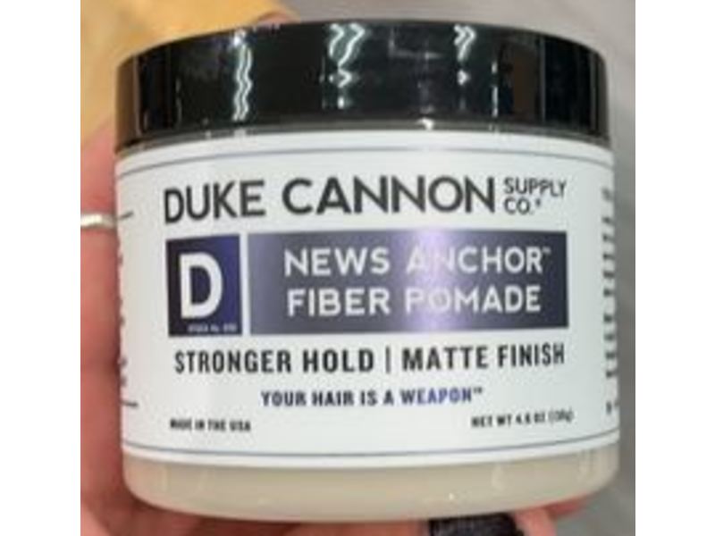 Duke Cannon Supply Co News Anchor Fiber Pomade, Stronger Hold, Matte Finish, 4.6 oz/130 g