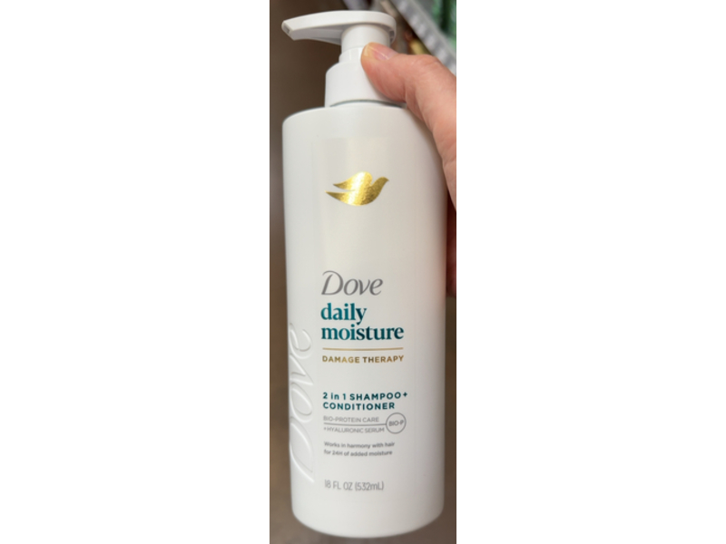 Dove Daily Moisture 2 In 1 Shampoo + Conditioner, 18 fl oz/532 mL