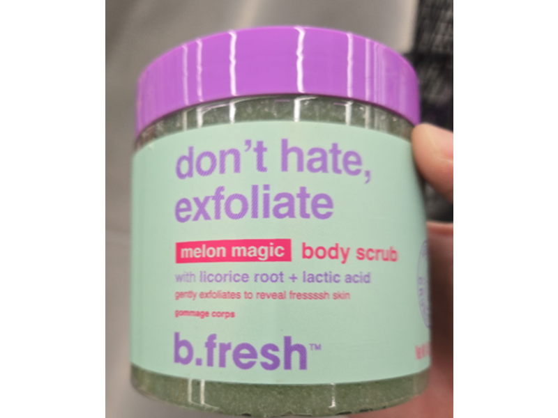 B.Fresh Don't Hate Exfoliate Body Scrub, Melon Magic, 16 fl oz/453 g