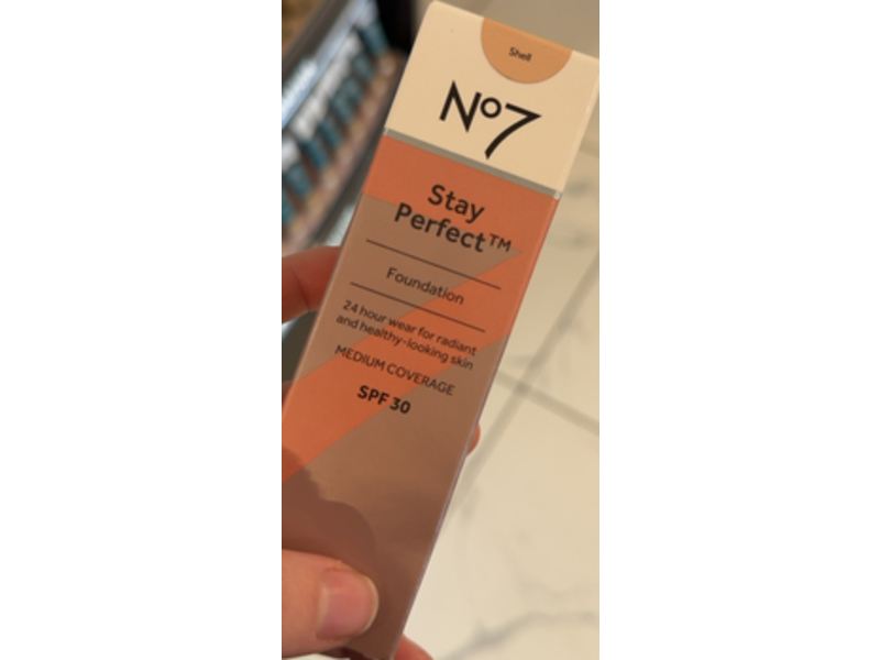 No7 Stay Perfect Foundation, Shell, SPF 30, 1 fl oz/30 mL