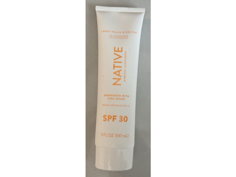 Native Mineral Sunscreen, SPF 30, Sweet Peach & Nectar, 5 fl oz/147 mL
