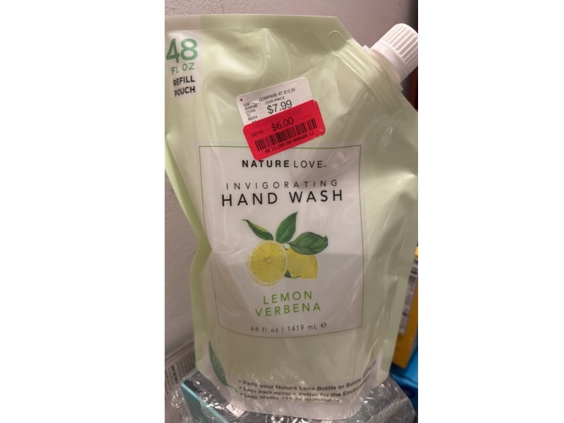 Nature Love Invigorating Hand Wash, Lemon Verbena, 48 fl oz/1419 mL