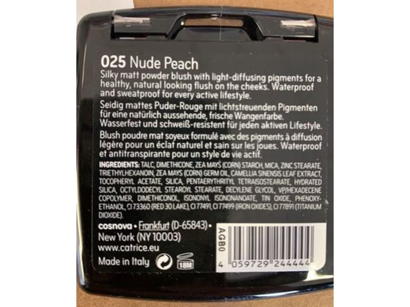 Catrice Cosmetics Water + Sweatproof Blush Box, 025 Nude Peach, 6 g/0.21 g