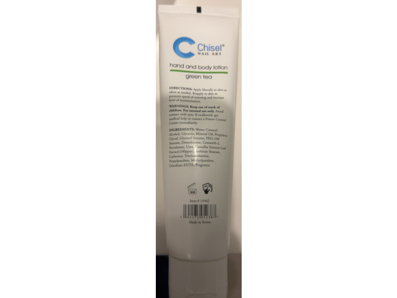 Chisel Nail Art Hand & Body Lotion, Green Tea, 3.3 fl oz/100 mL, 60 Counts